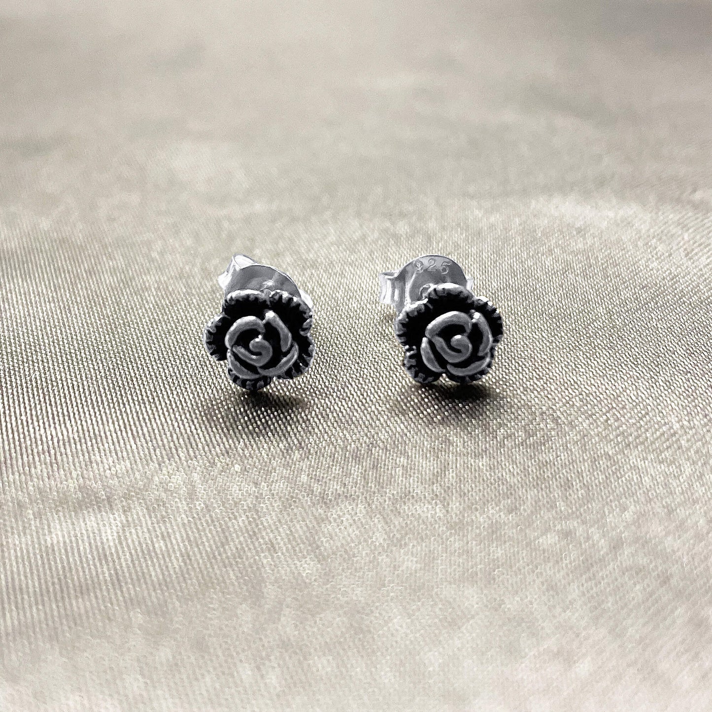 925 Sterling Silver Rose Polished Finish Post Back Stud Earrings - Gem Avenue