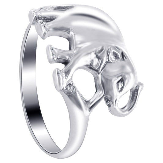 .925 Sterling Silver Elephant Ring Stylish Animal Themed Ring Size 7
