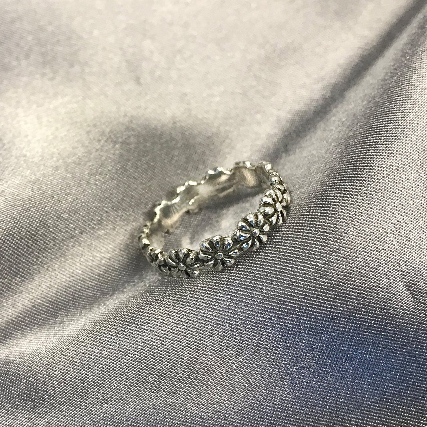 .925 Sterling Silver Daisy Flower Ring Size 6 Delicate Floral Jewelry