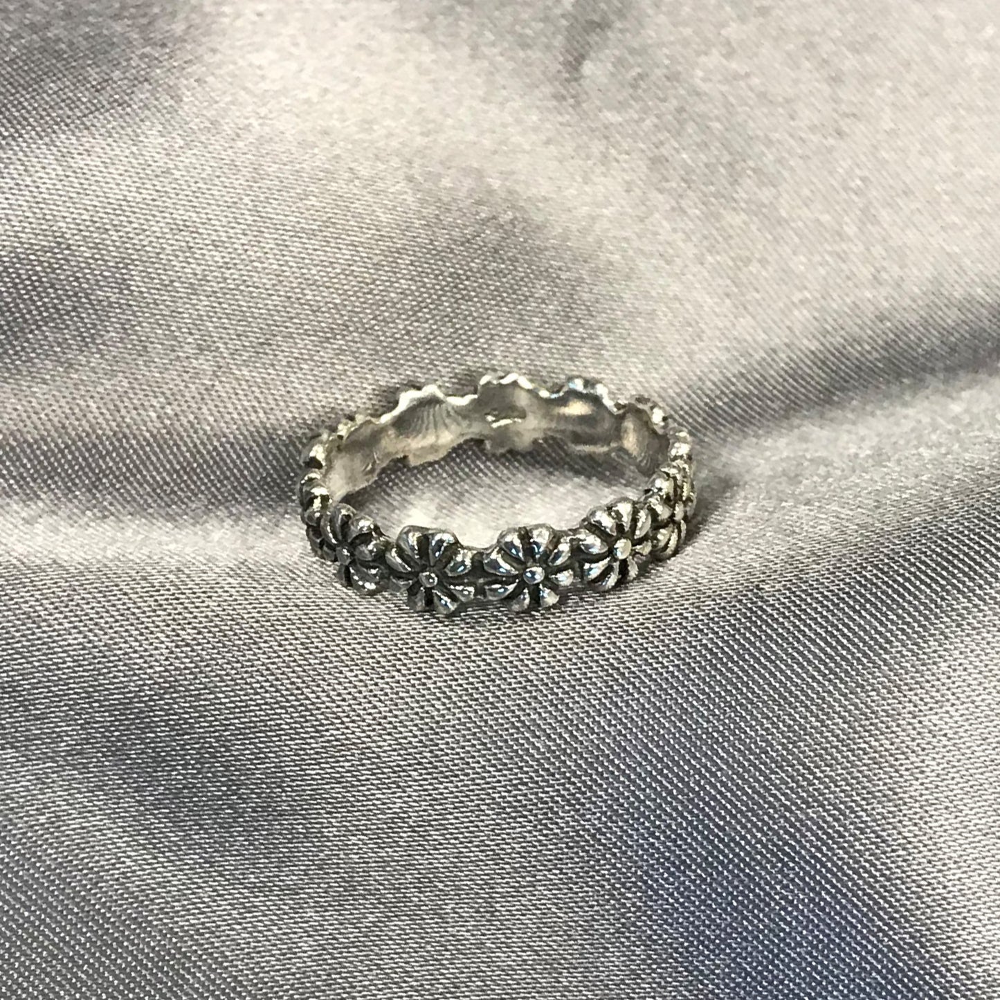 .925 Sterling Silver Daisy Flower Ring Size 6 Delicate Floral Jewelry