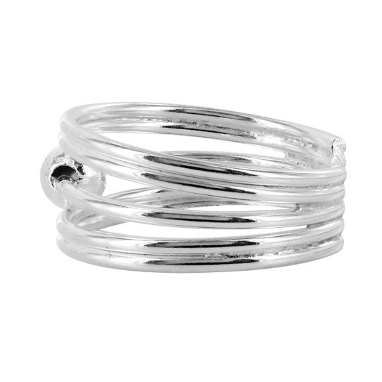 925 Sterling Silver Five wire Design Ball Toe Ring - Gem Avenue
