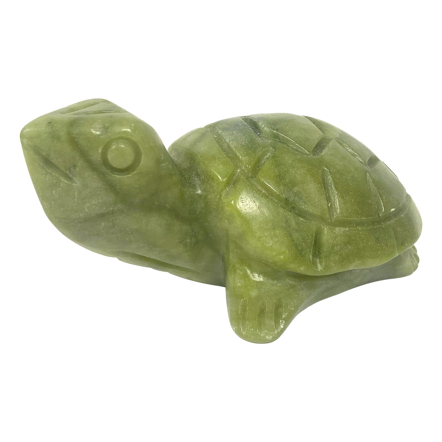 Hand-Carved Nephrite Turtle Crystal Gemstone Carving - Gem Avenue