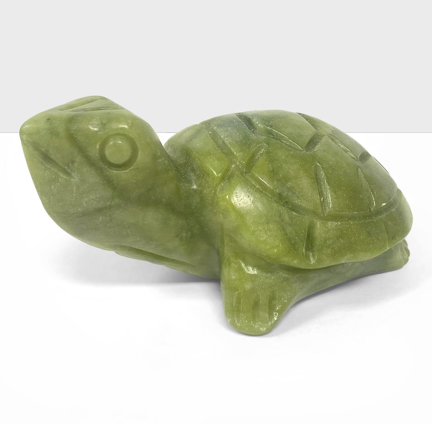 Hand Carved Nephrite Green Turtle Crystal Gemstone Figurine Home Decor - Gem Avenue