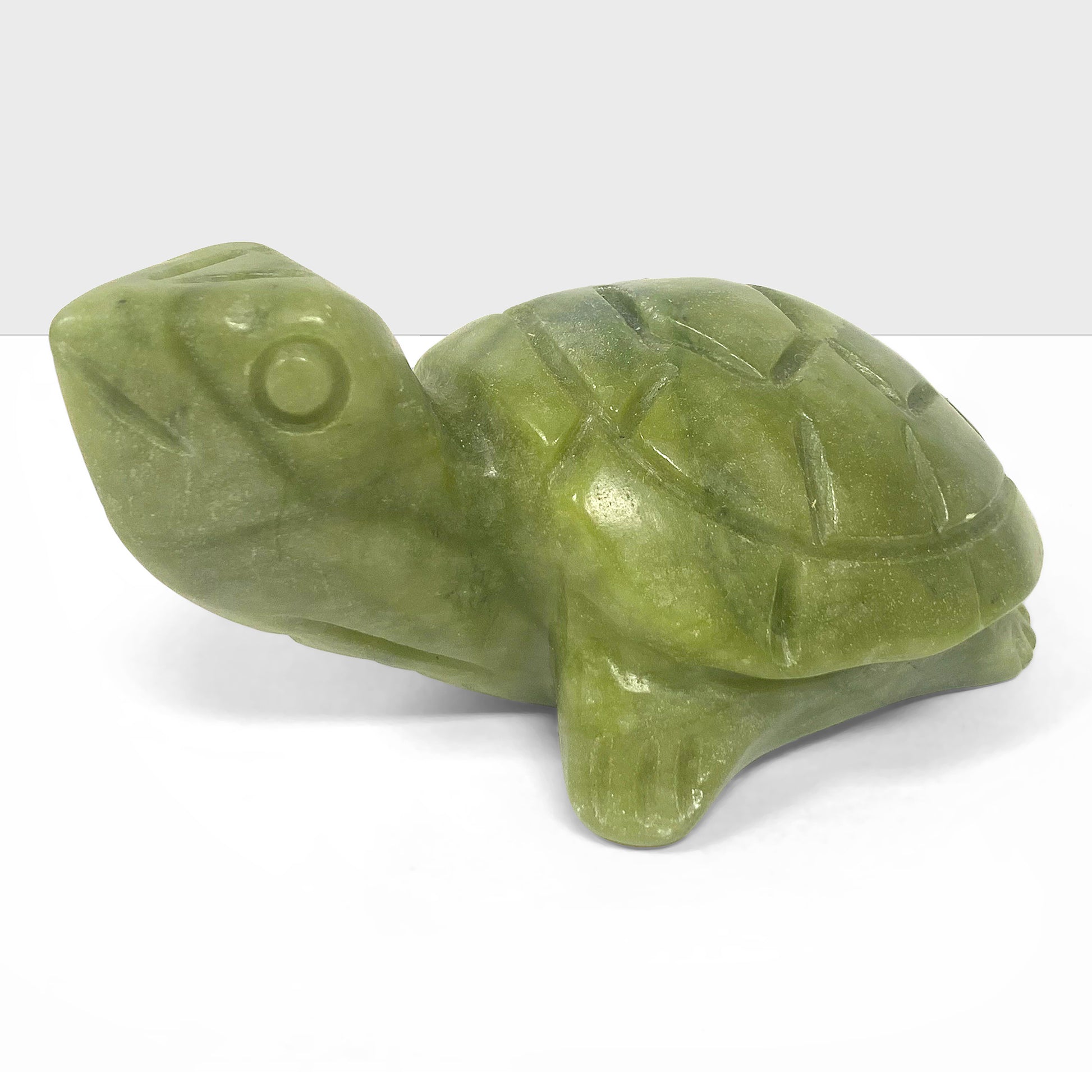 Hand Carved Nephrite Green Turtle Crystal Gemstone Figurine Home Decor - Gem Avenue