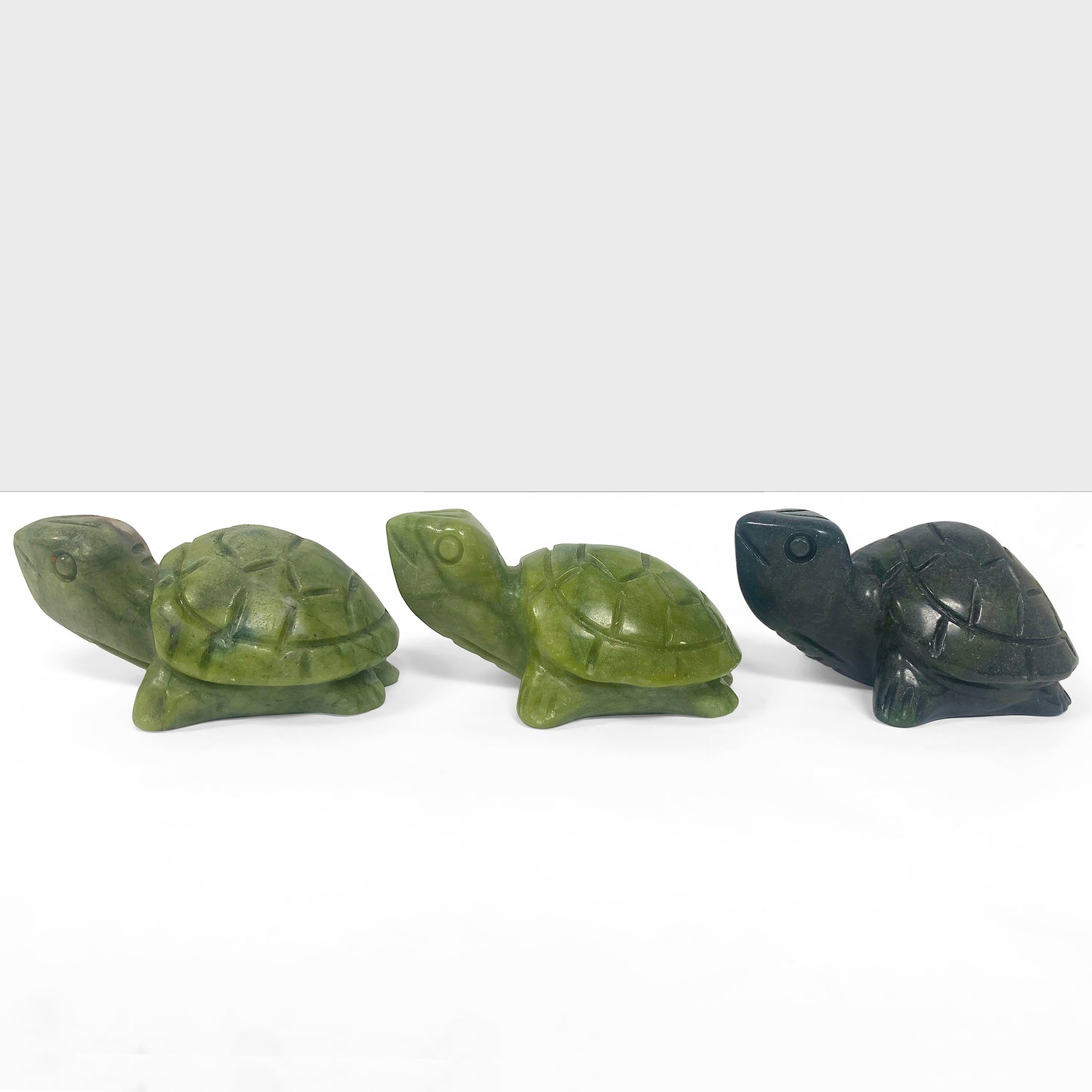 Hand Carved Nephrite Green Turtle Crystal Gemstone Figurine Home Decor - Gem Avenue