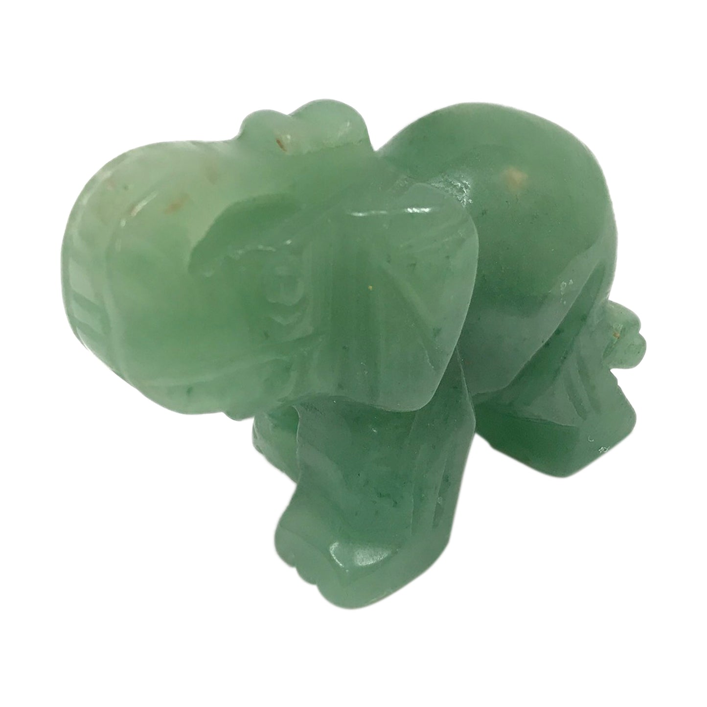 Hand-Carved Green Aventurine Elephant Crystal Gemstone Carving