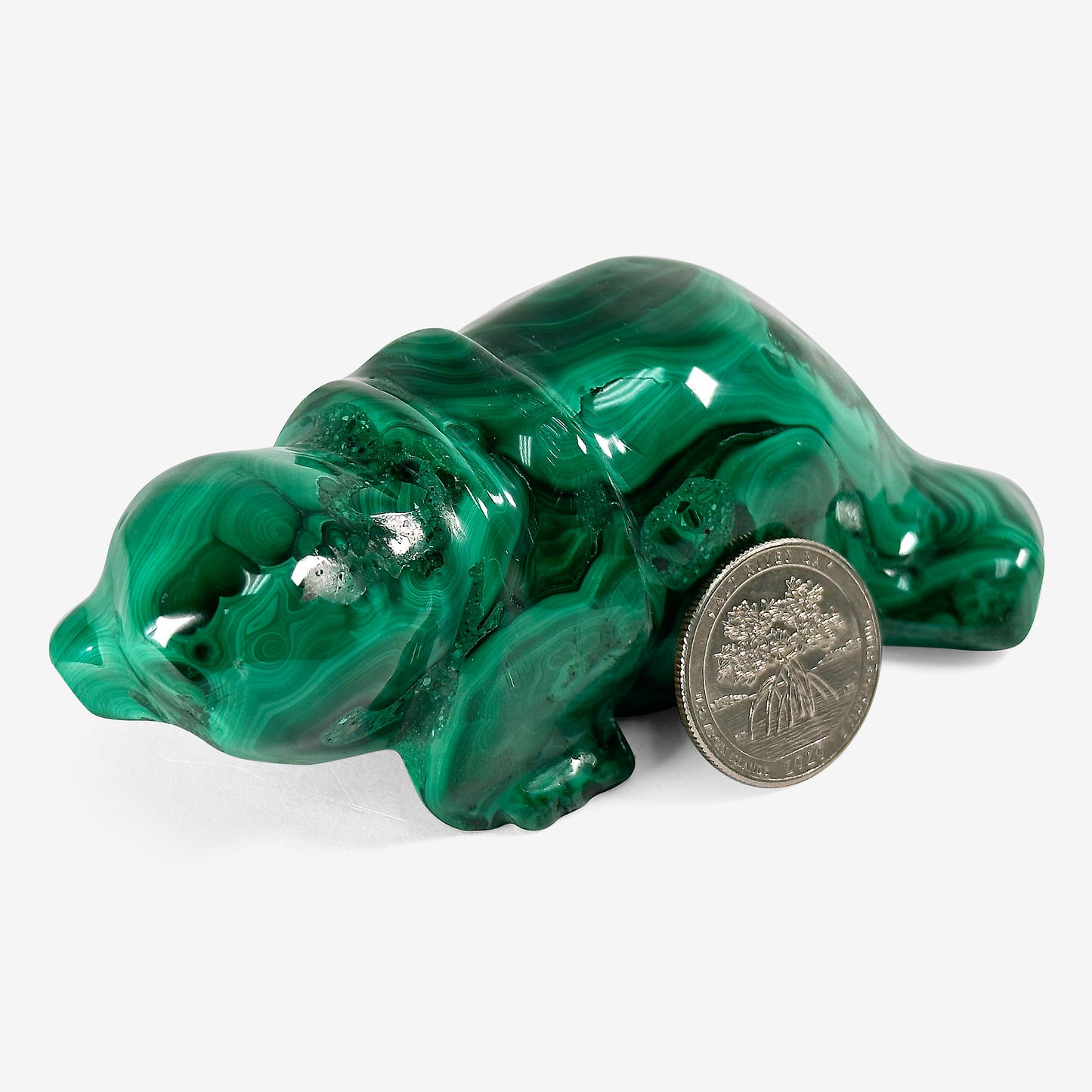Hand-Carved Malachite Seal Gemstone Animal Carving -Gem Avenue