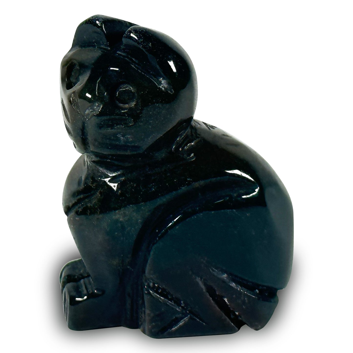 Hand-Carved Sea Jasper Cat Gemstone Animal Carving - Gem Avenue