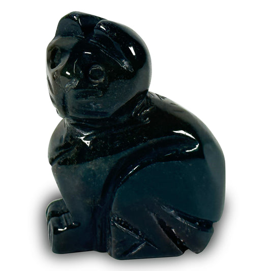 Hand-Carved Sea Jasper Cat Gemstone Animal Carving - Gem Avenue