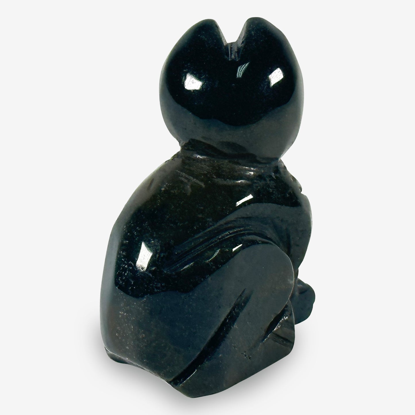 Hand-Carved Sea Jasper Cat Gemstone Animal Carving Natural Crystal Figurine for Home Decor, Office Display & Gift for Collectors & Crystal Enthusiasts