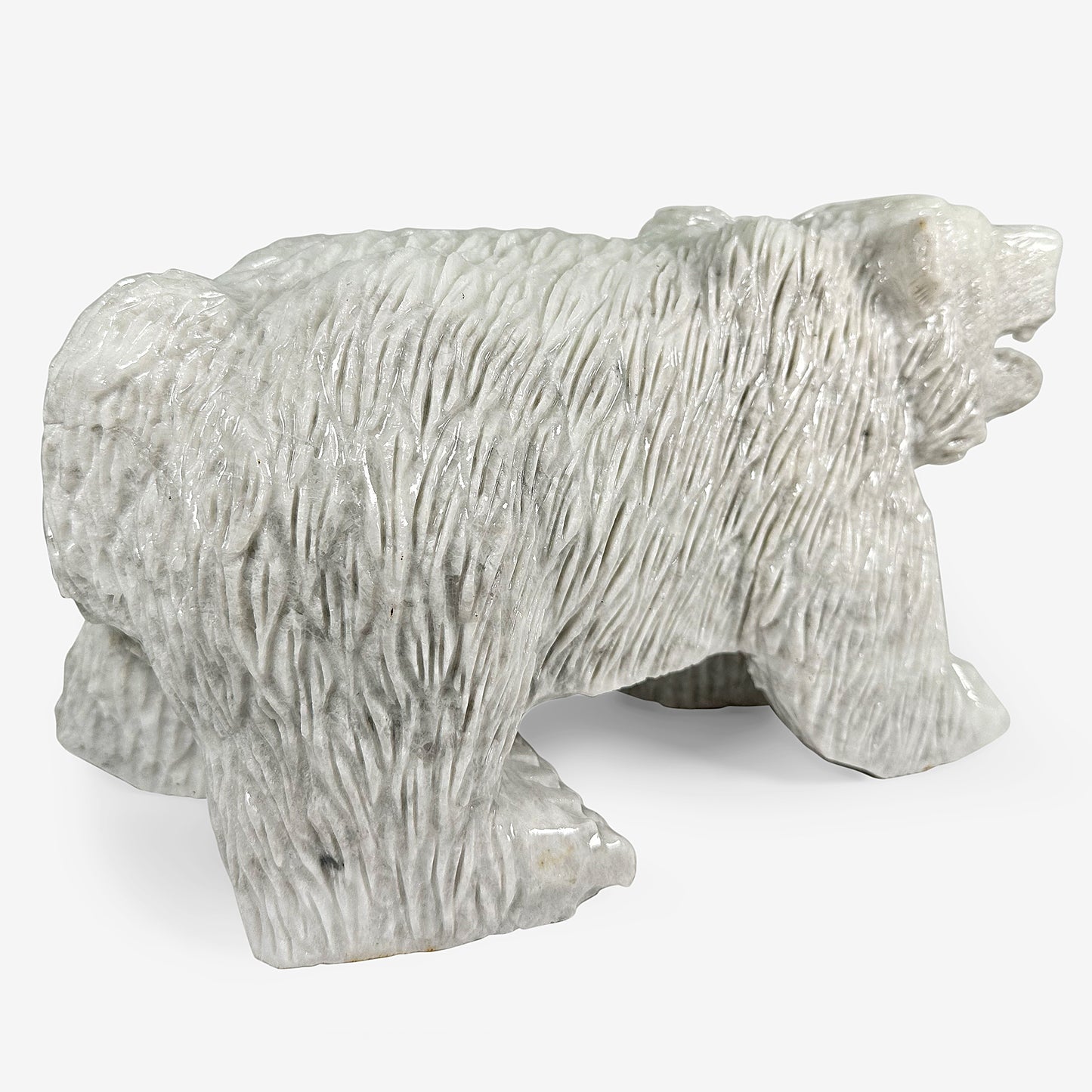 Hand-Carved White Jade Bear Gemstone Animal Carving -Gem Avenue
