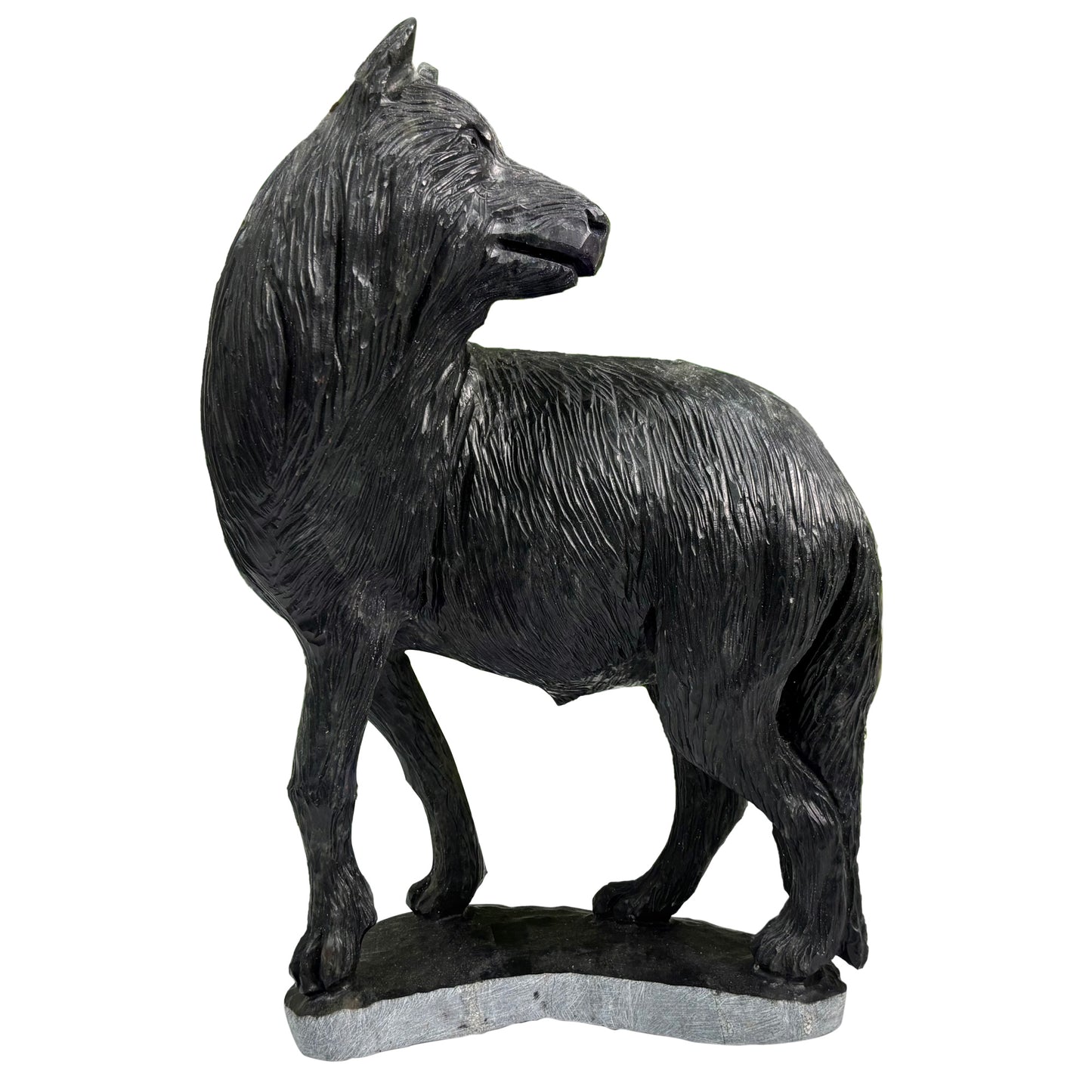 Serpentine Wolf Figurine - Gem Avenue