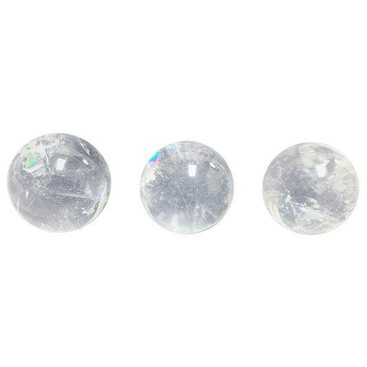 Polished Clear Quartz Crystal Sphere 1.25" Natural Healing Stone Ball for Meditation, Energy Cleansing & Home Decor  RBL232