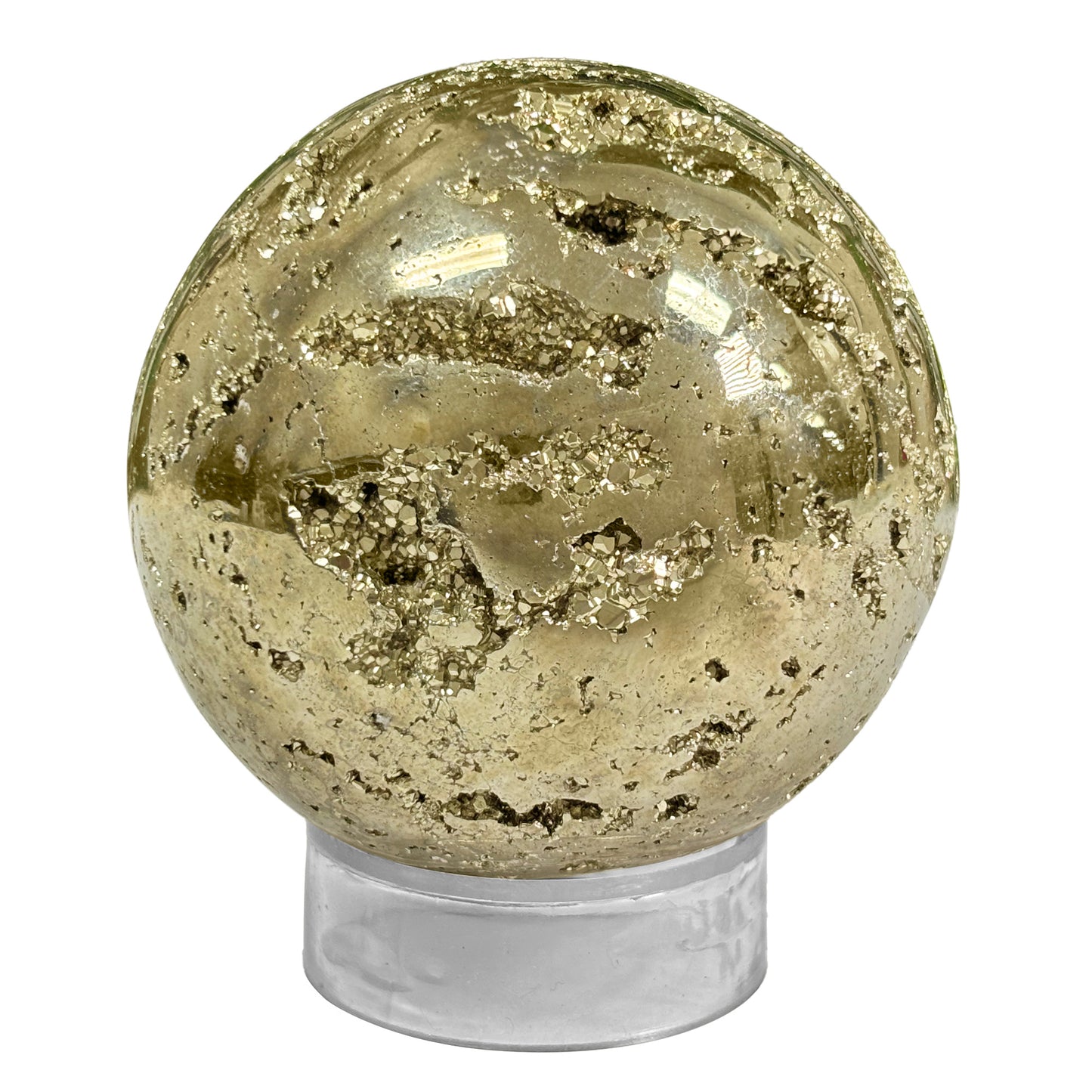 Polished Pyrite Crystal Gemstone Sphere Decor Ball -Gem Avenue