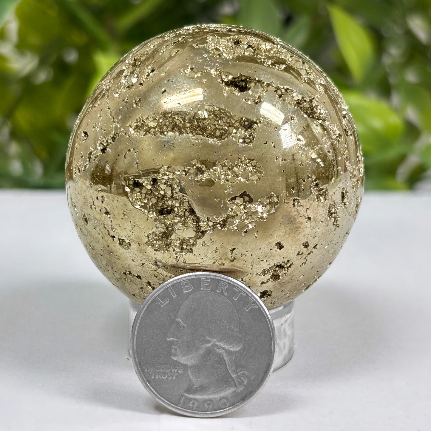 Polished Pyrite Crystal Gemstone Sphere Decor Ball -Gem Avenue
