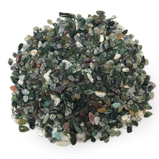 Moss Agate Tumbled Chips - Gem Avenue