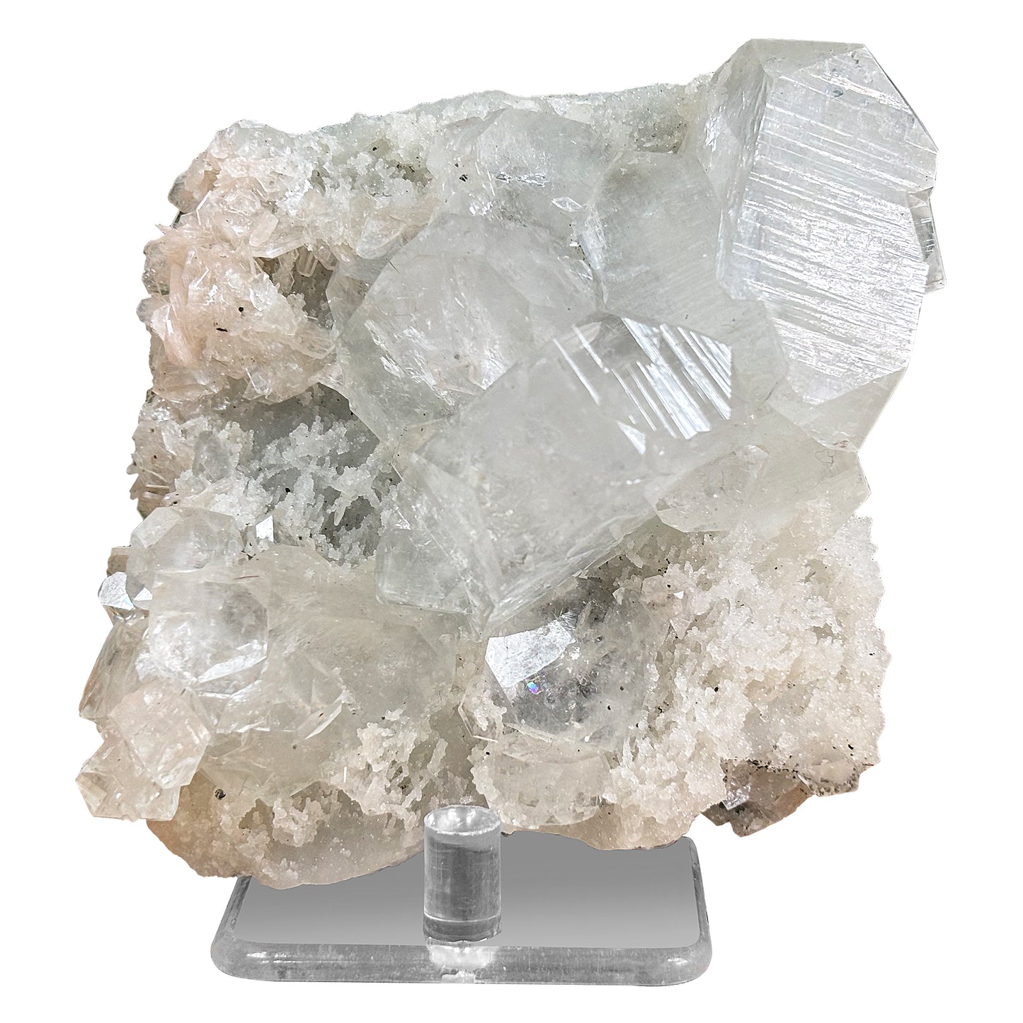 Apophyllite Stilbite and Chalcedony Mineral Specimen - Gem Avenue