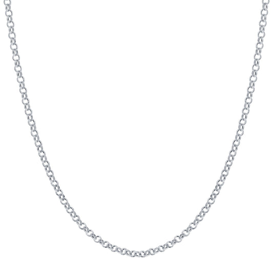 Italian 925 Sterling Silver Rolo Sturdy Chain Necklace - Gem Avenue