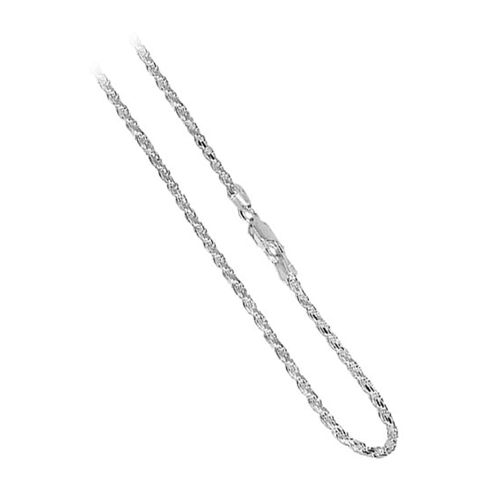 Italian 925 Sterling Silver Rope Chain Necklace - Gem Avenue