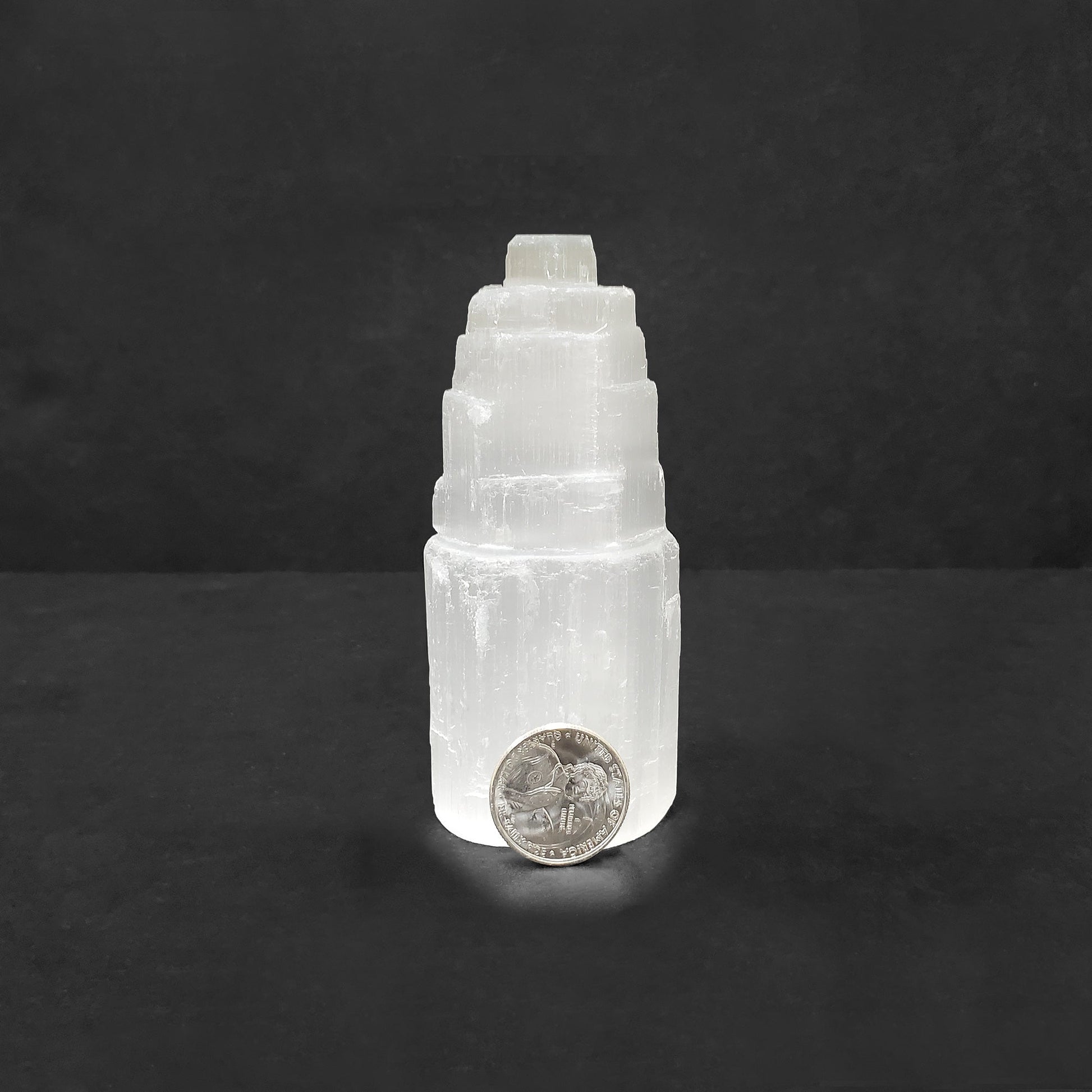 Self Standing Selenite Crystal Pagoda Tower- Gem Avenue