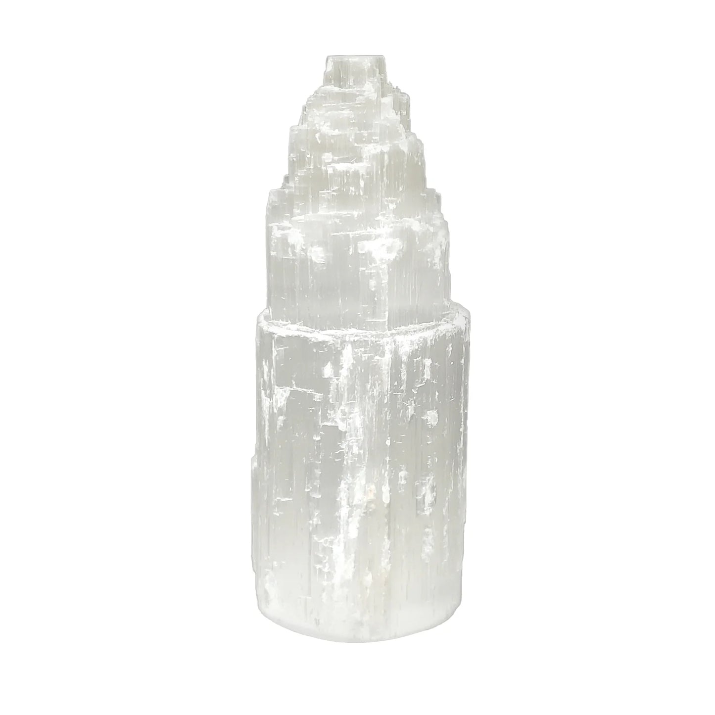 Self-Standing Selenite Crystal Pagoda Tower – Natural Healing Stone for Energy Cleansing, Meditation, Alignment – Spiritual Home Décor & Protection Crystal - 12-0156