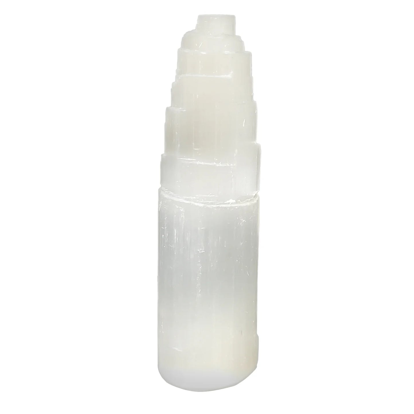 Self-Standing Selenite Crystal Pagoda Tower – Natural Healing Stone for Energy Cleansing, Meditation, Alignment – Spiritual Home Décor & Protection Crystal - 12-0156