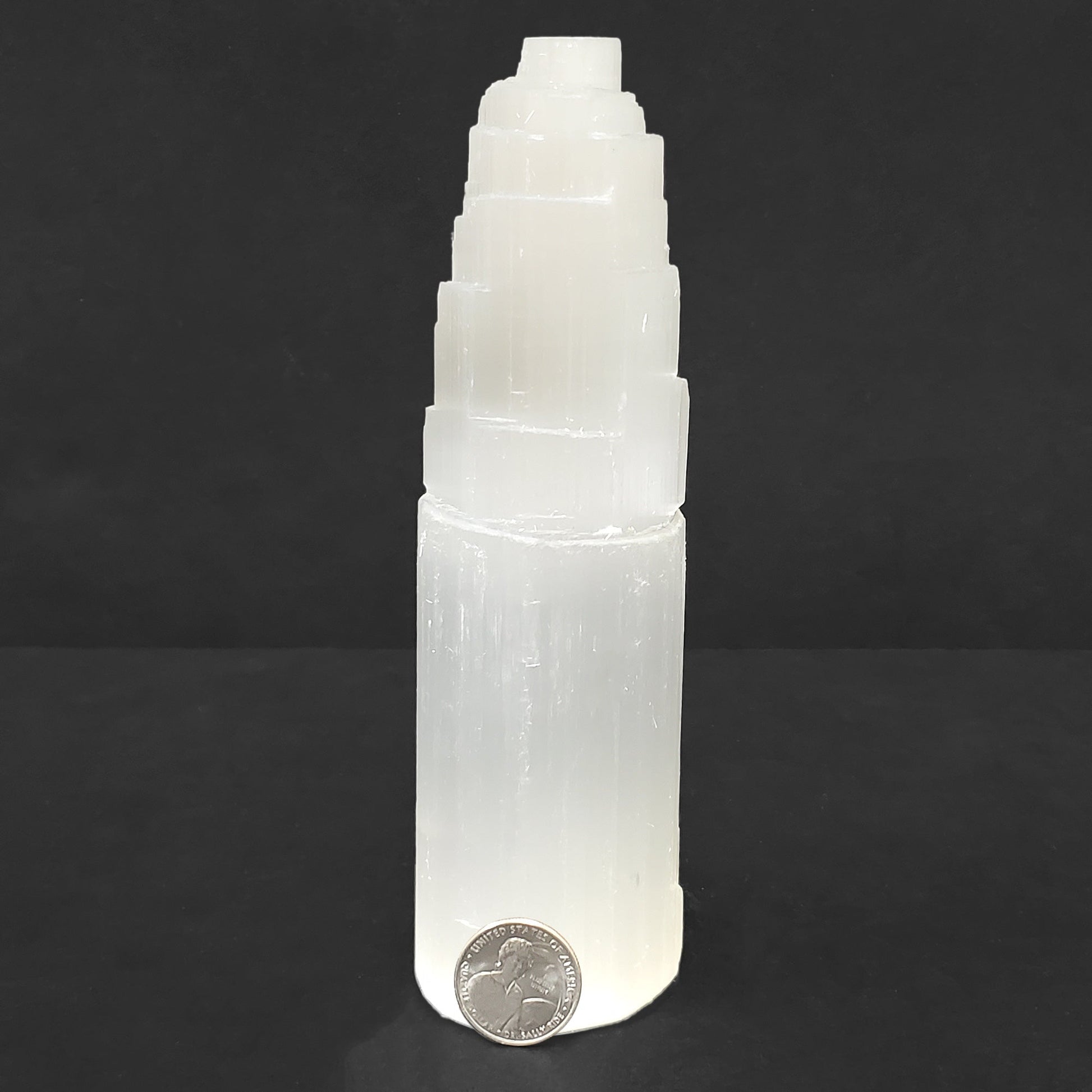 Self Standing Selenite Crystal Pagoda Tower-Gem Avenue