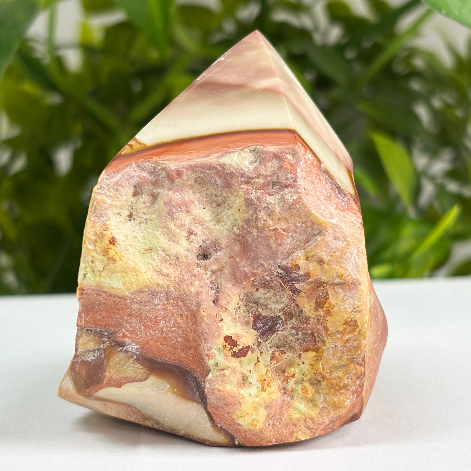 Natural Polychrome Jasper Crystal Gemstone Obelisk Tower Point -Gem Avenue