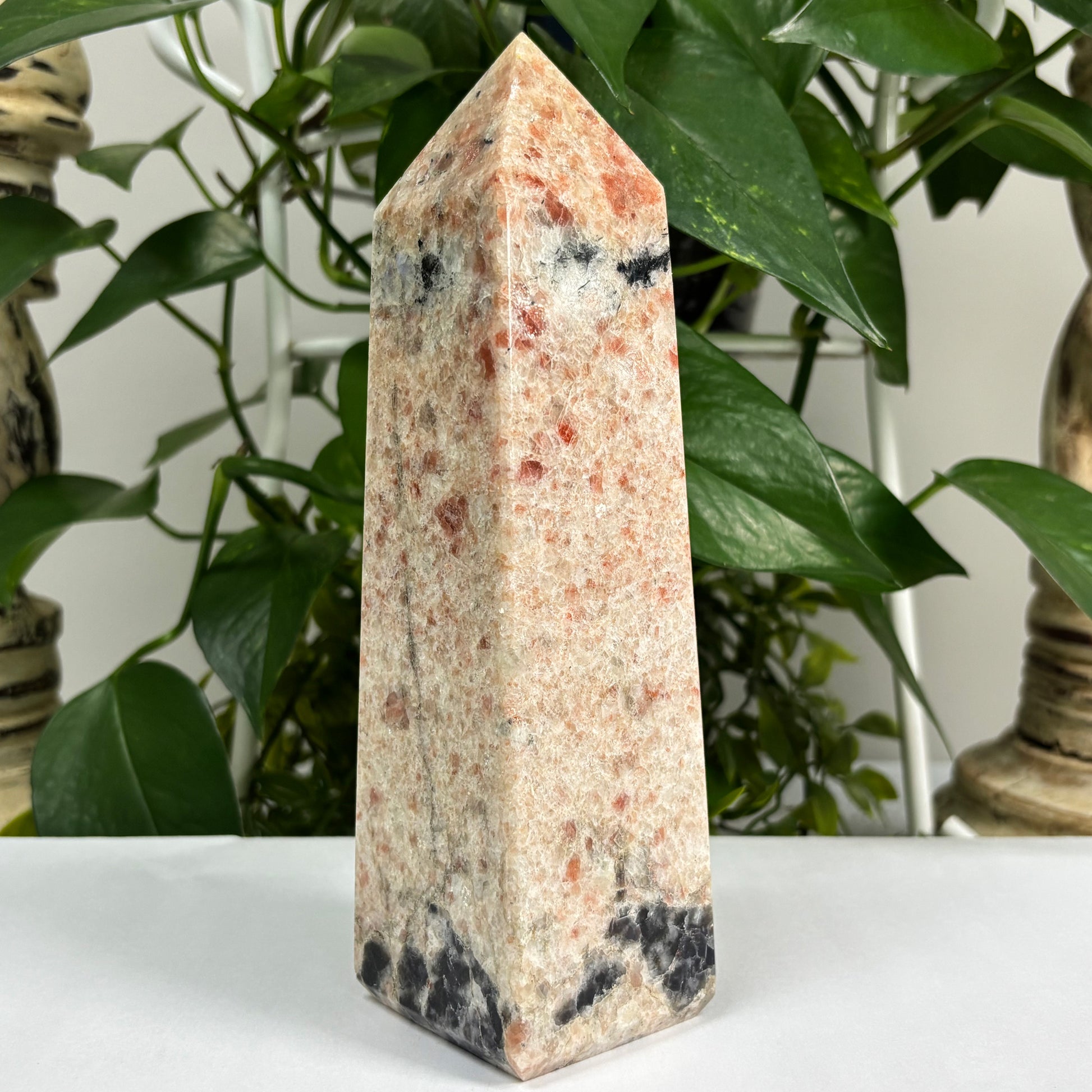 Natural Sunstone Crystal Gemstone Obelisk Tower Point - Gem Avenue