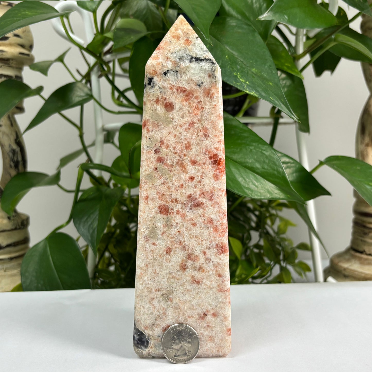 Natural Sunstone Crystal Gemstone Obelisk Tower Point - Gem Avenue