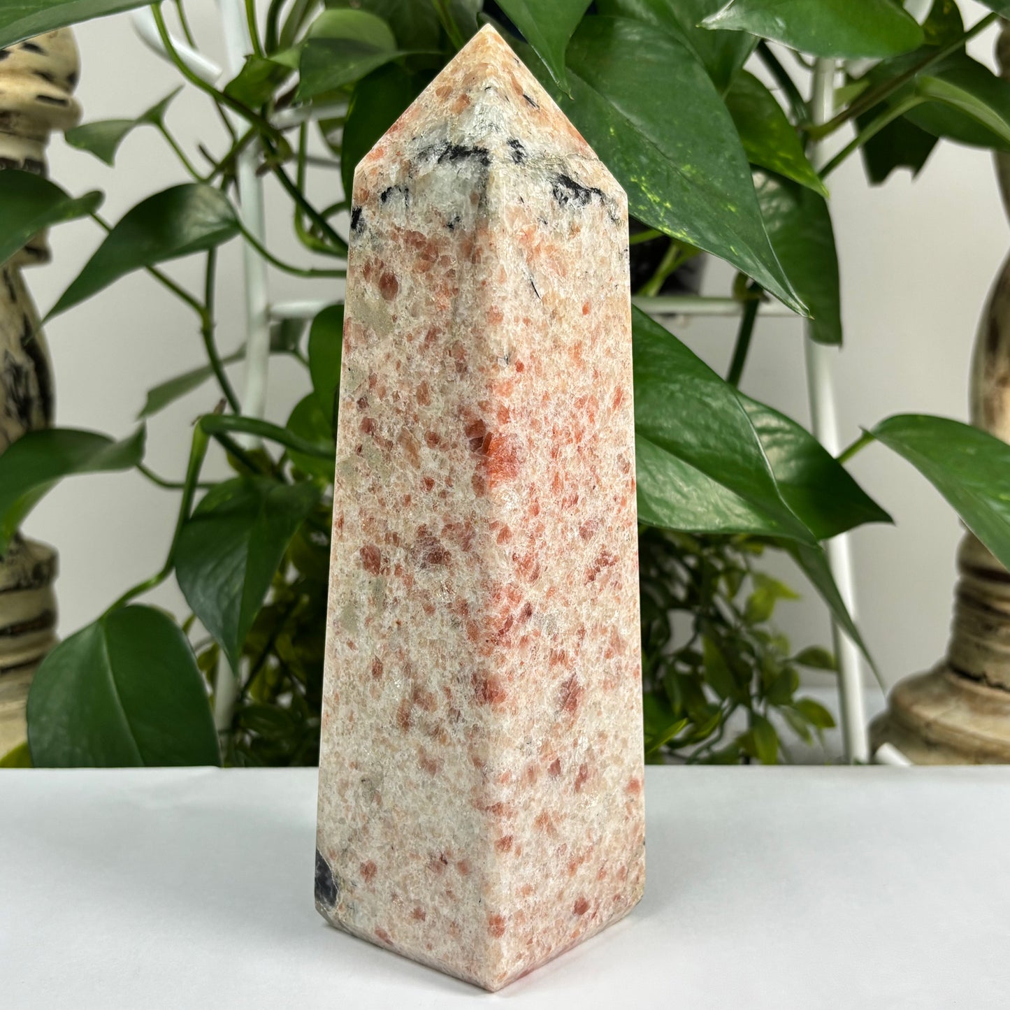 Natural Sunstone Crystal Gemstone Obelisk Tower Point - Gem Avenue