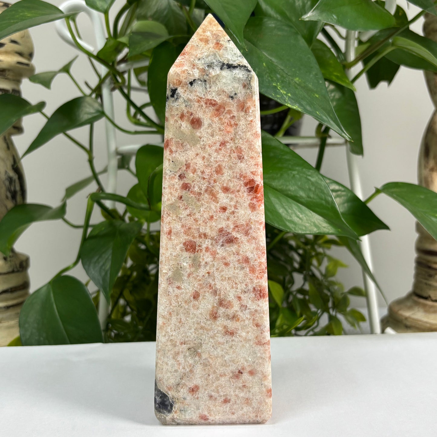 Natural Sunstone Crystal Gemstone Obelisk Tower Point - Gem Avenue