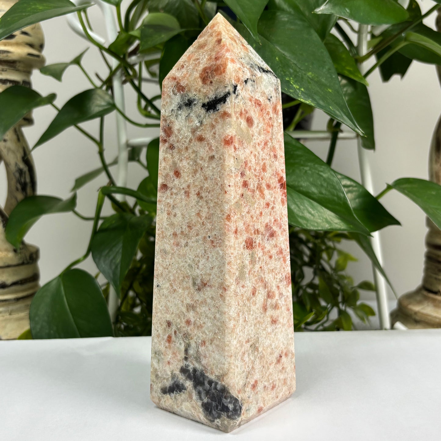 Natural Sunstone Crystal Gemstone Obelisk Tower Point - Gem Avenue