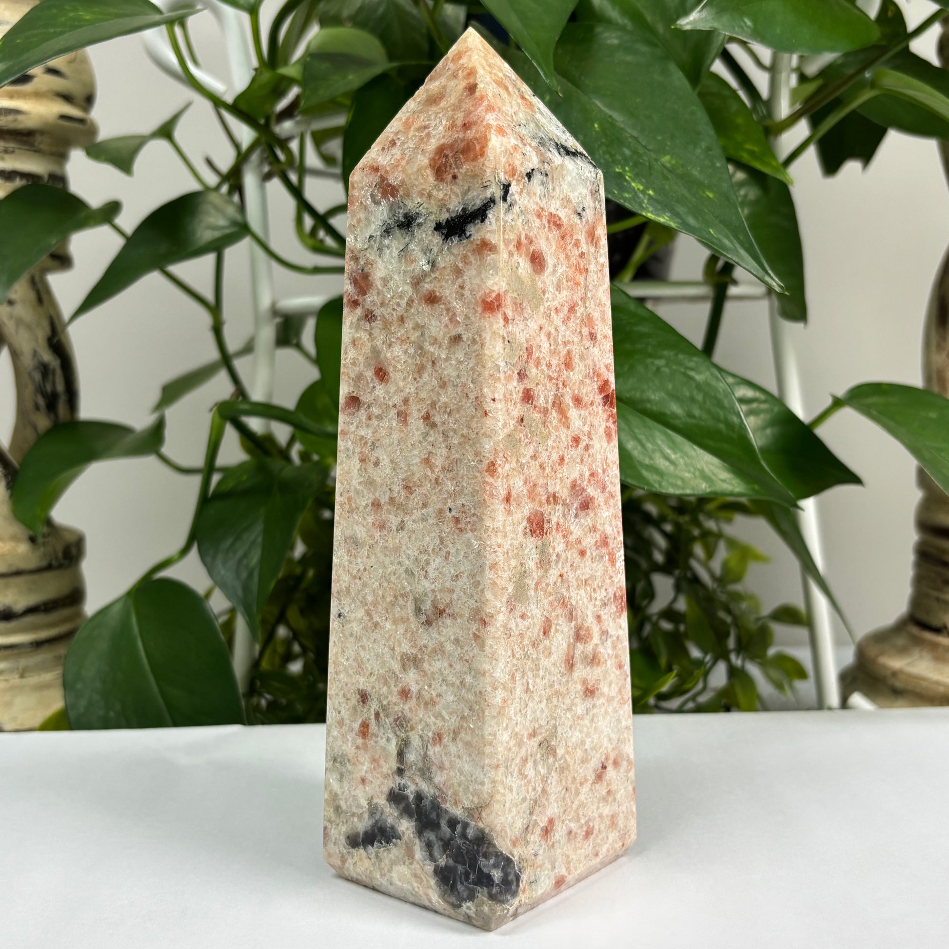 Natural Sunstone Crystal Gemstone Obelisk Tower Point - Gem Avenue