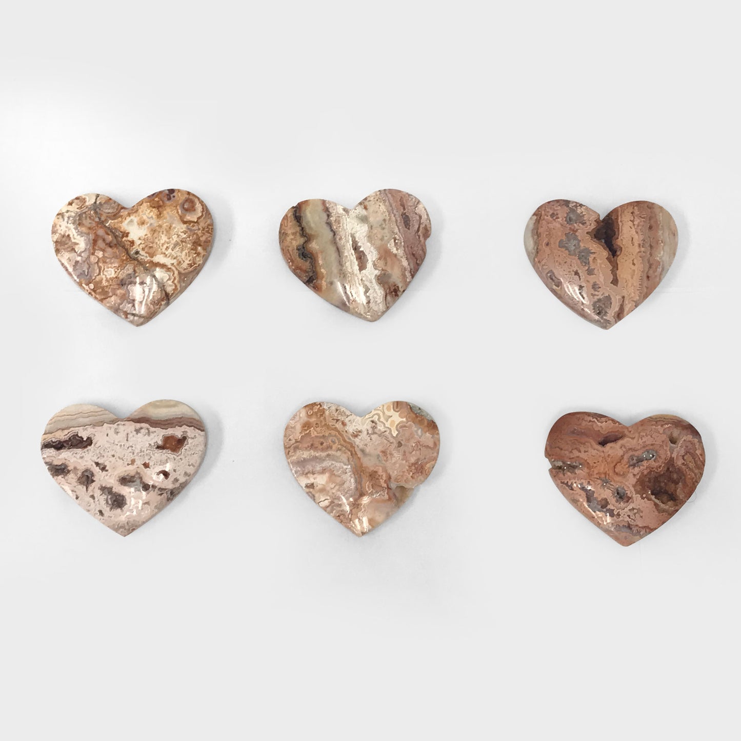 Natural Crazy Lace Agate Love Heart Crystal Gemstone-Gem Avenue