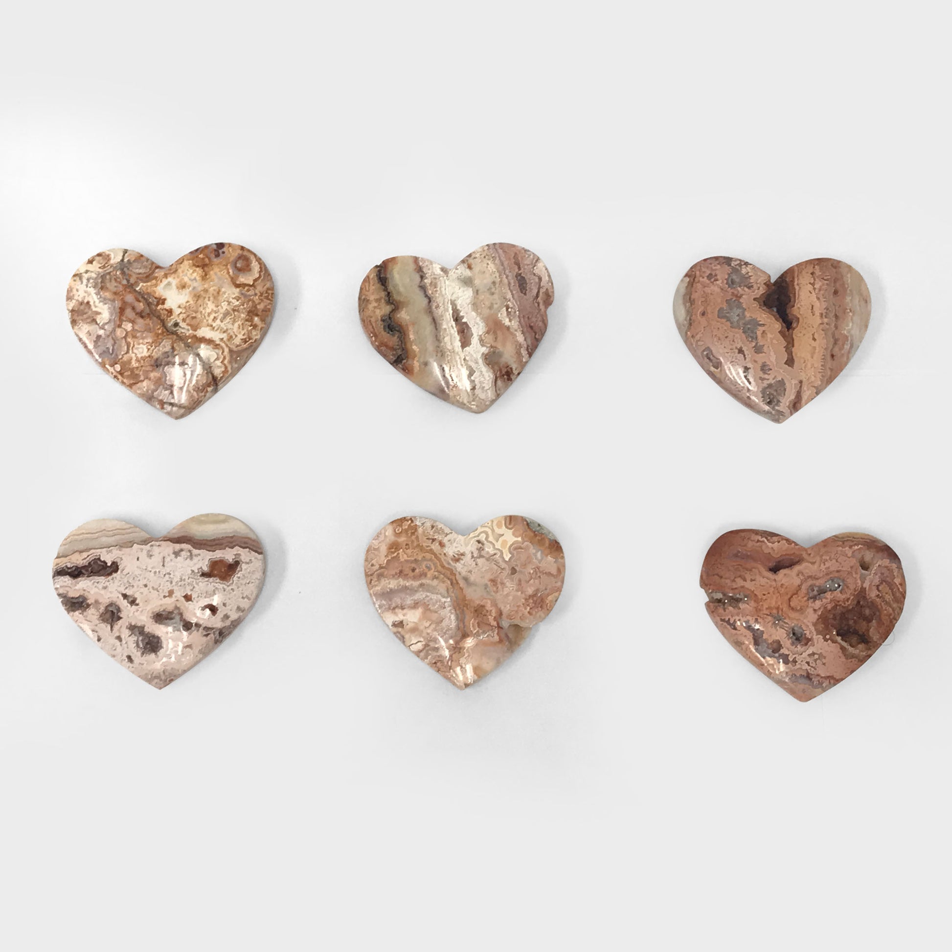 Natural Crazy Lace Agate Love Heart Crystal Gemstone-Gem Avenue
