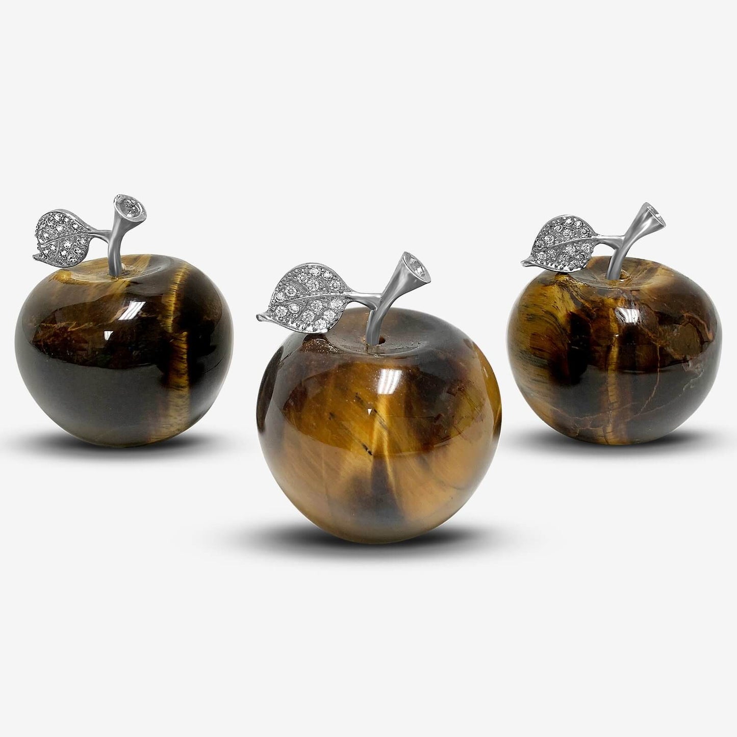 Apple-Shaped Crystal Stone Carving for Luck, Meditation & Home Decoration - RSH218