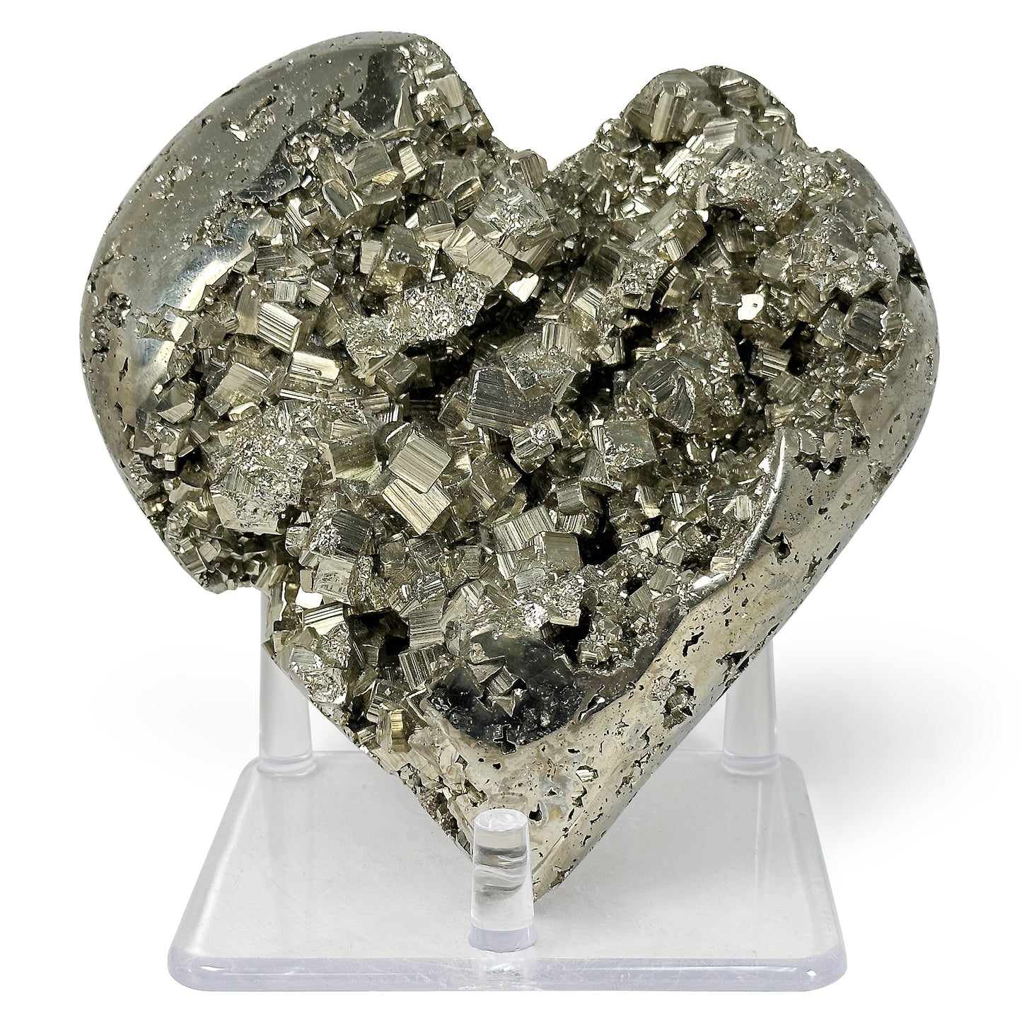 Natural Pyrite Heart Shaped Crystal Gemstone - Gem Avenue