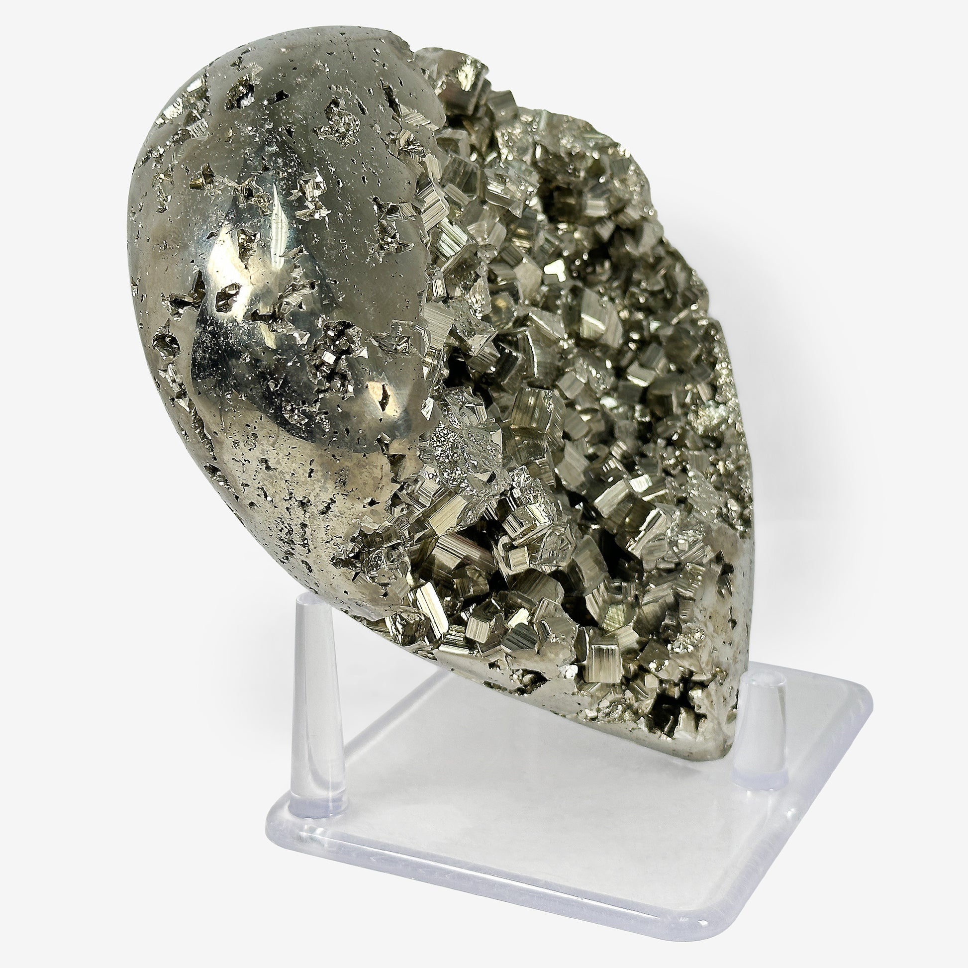 Natural Pyrite Love Heart Shaped Crystal Gemstone Home Decor - Gem Avenue