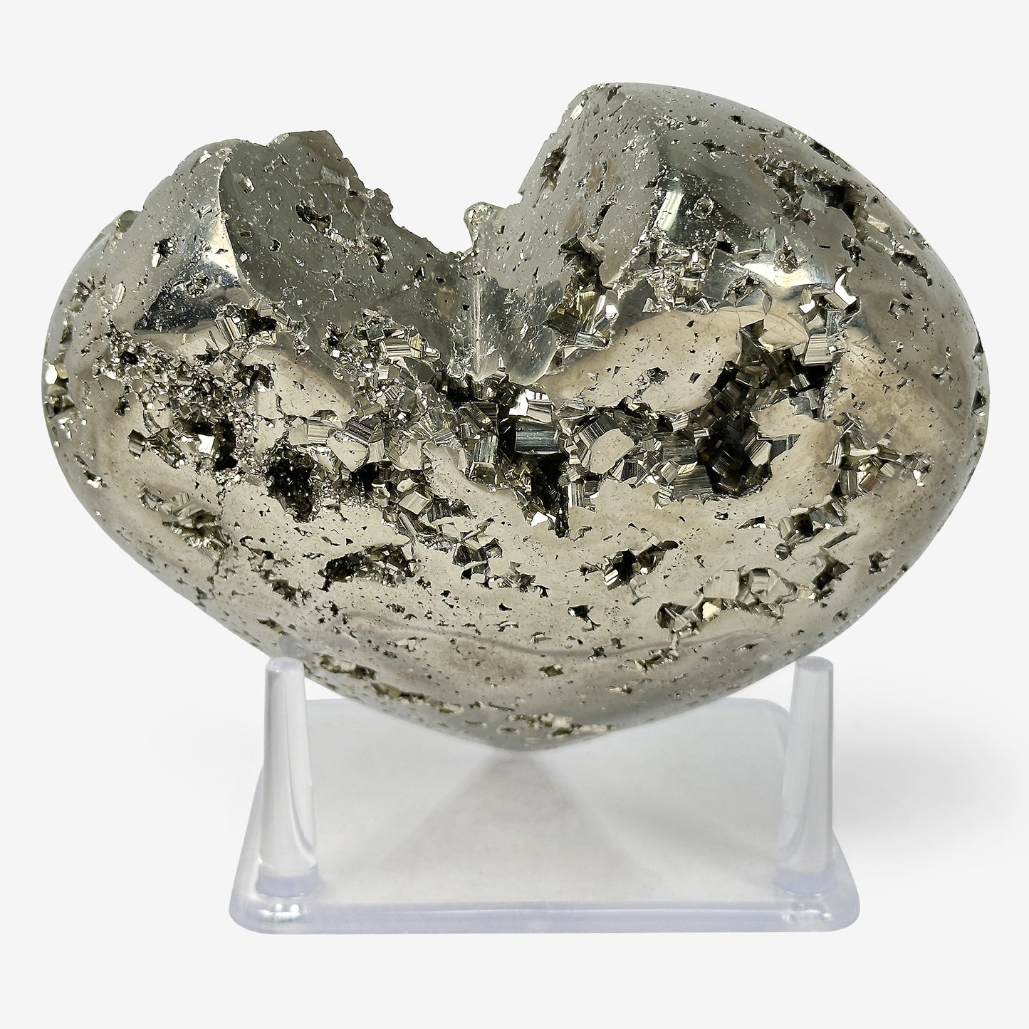 Natural Pyrite Love Heart Shaped Crystal Gemstone Home Decor - Gem Avenue