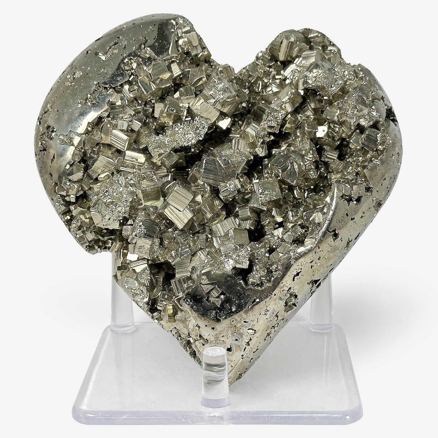 Natural Pyrite Love Heart Shaped Crystal Gemstone Home Decor - Gem Avenue