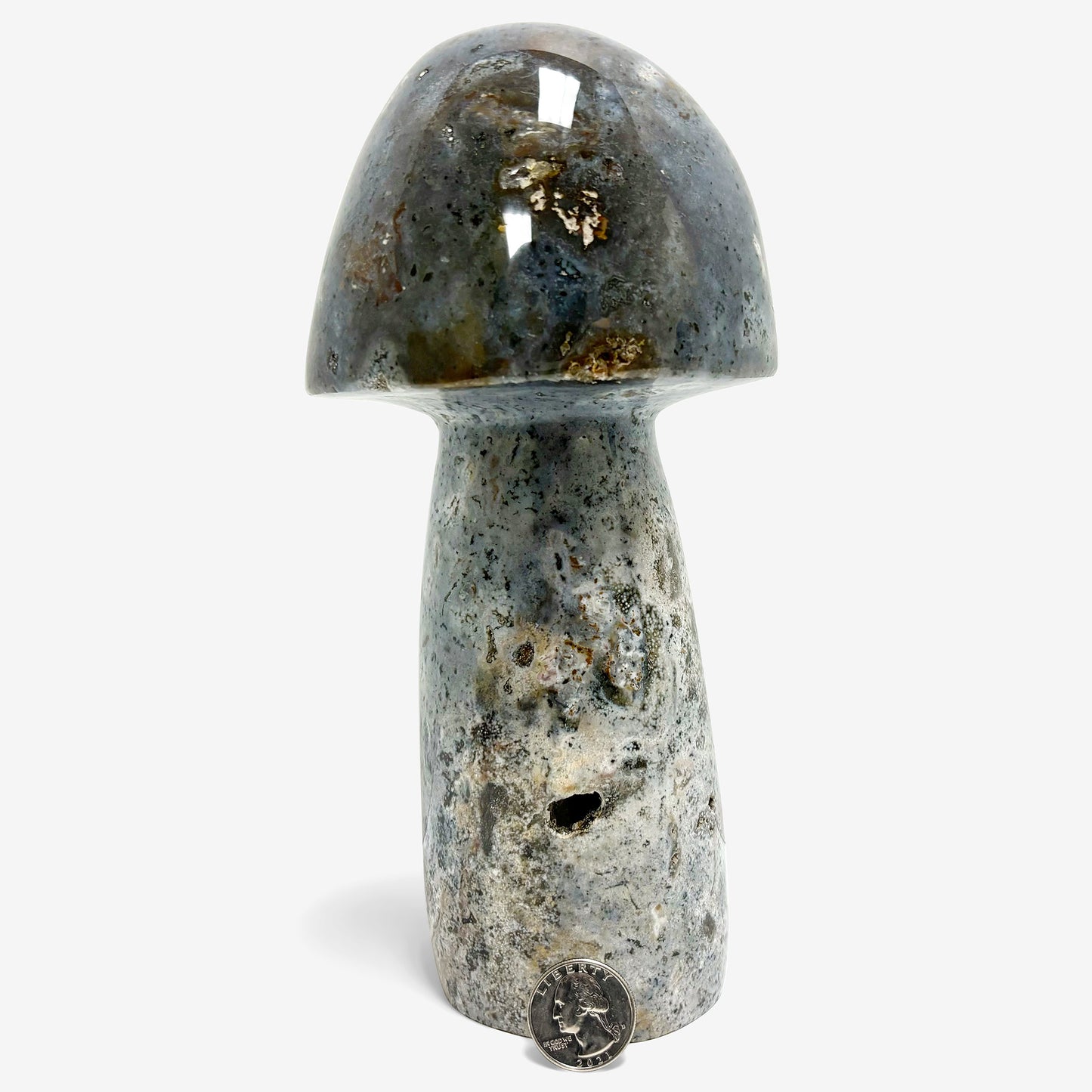 Handmade Mini Mushroom Natural Gemstone Orbicular Sea Jasper-Gem Avenue