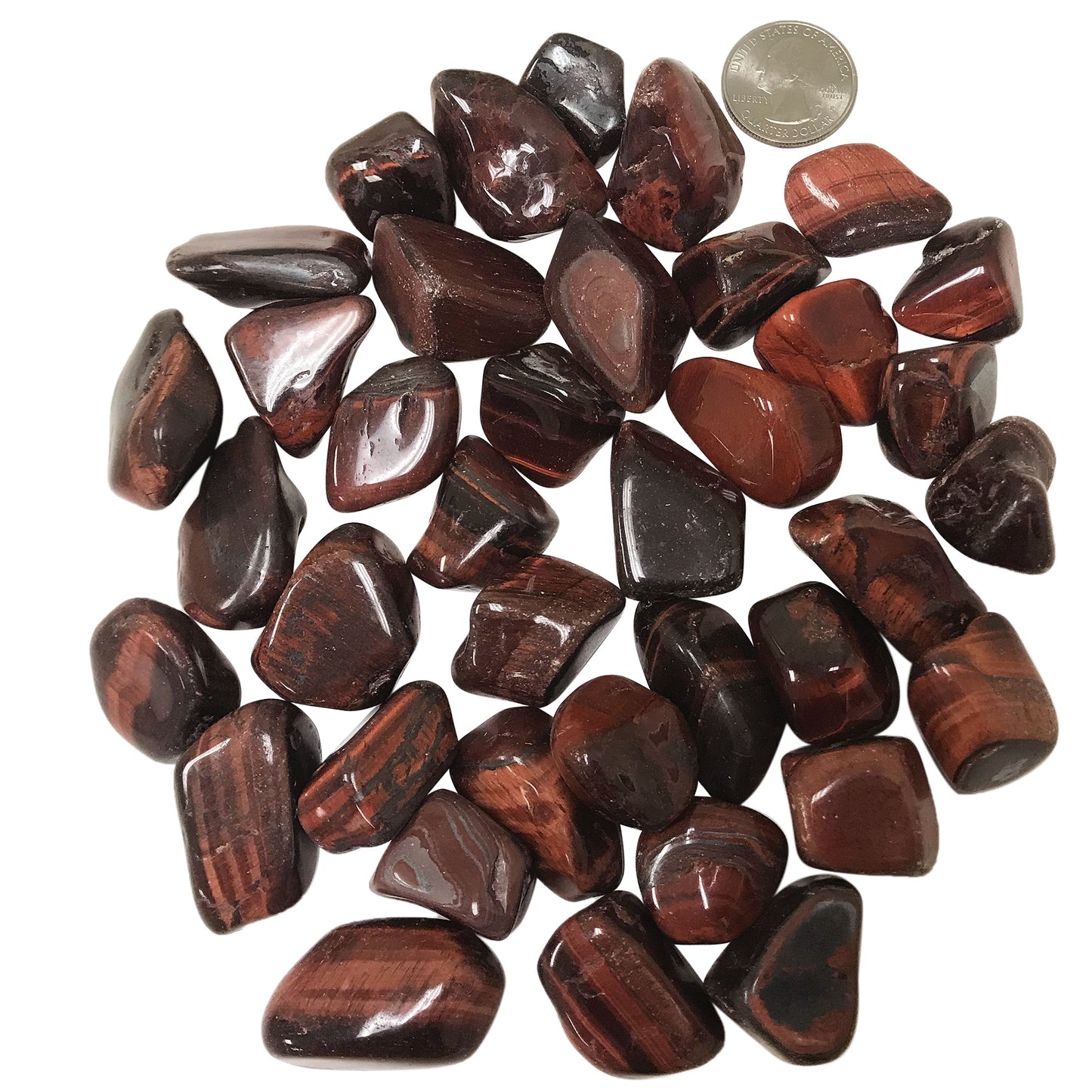 Red Tiger Eye Tumbled Stone - Gem Avenue