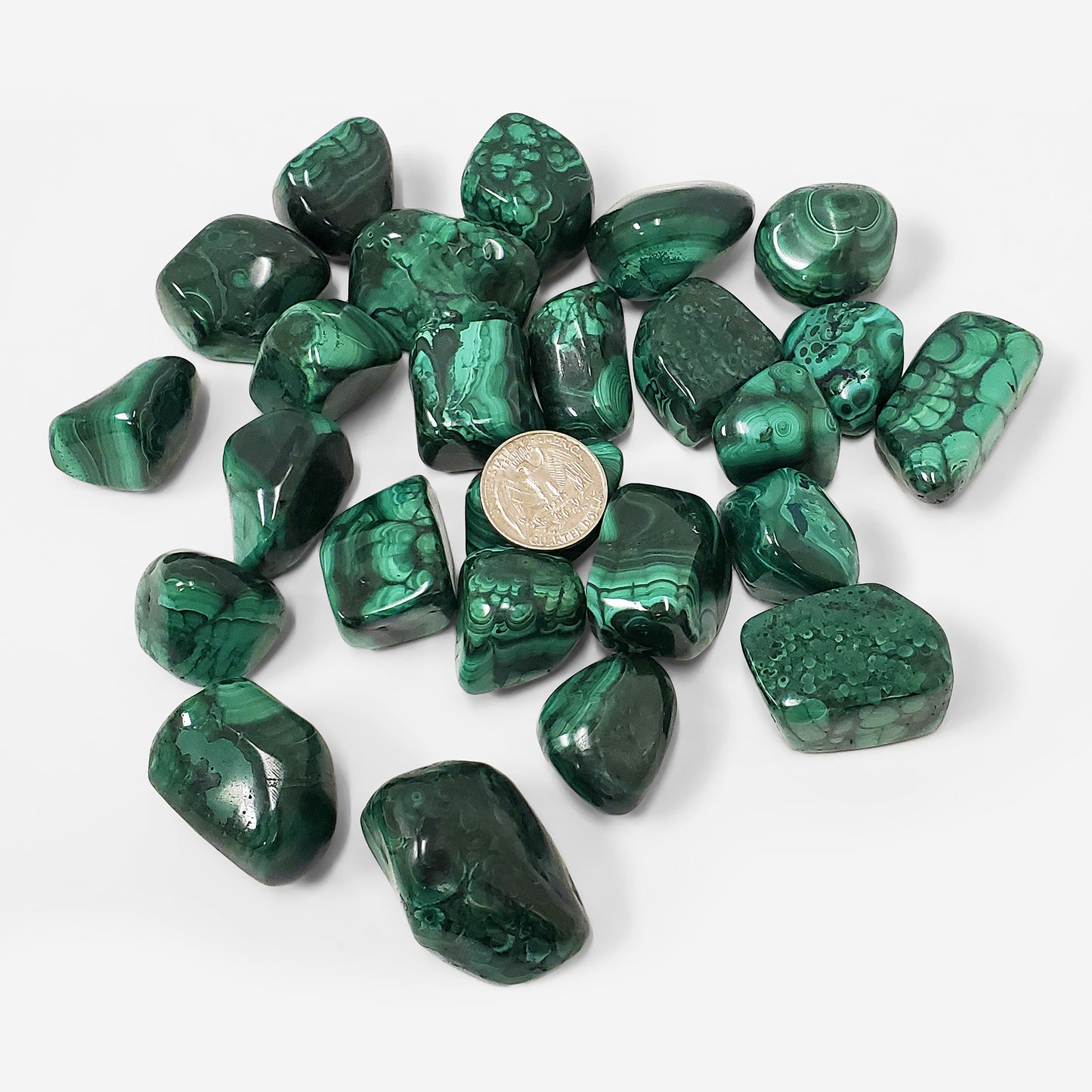 Green Malachite Tumbled Stone Gemstone Crystal - Gem Avenue