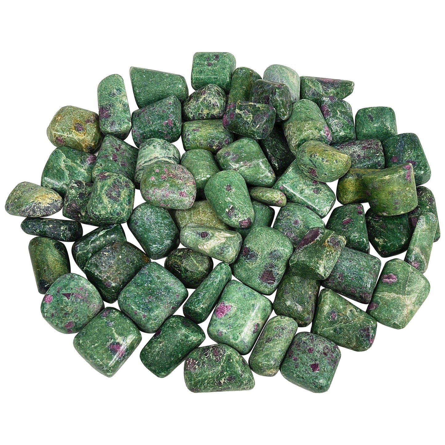 1 lb Natural Polished Ruby Zoisite Gemstone Tumbled Stones Healing Crystals Bulk