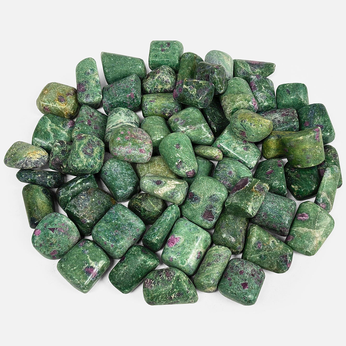 1 lb Natural Polished Ruby Zoisite Gemstone Tumbled Stones Healing Crystals Bulk