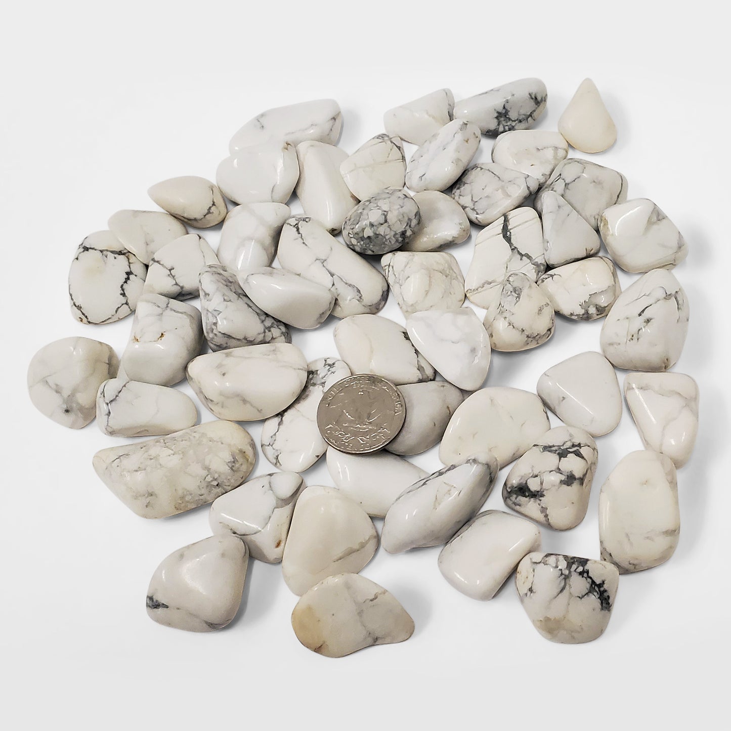 White Howlite Tumbled Stone - Gem Avennue