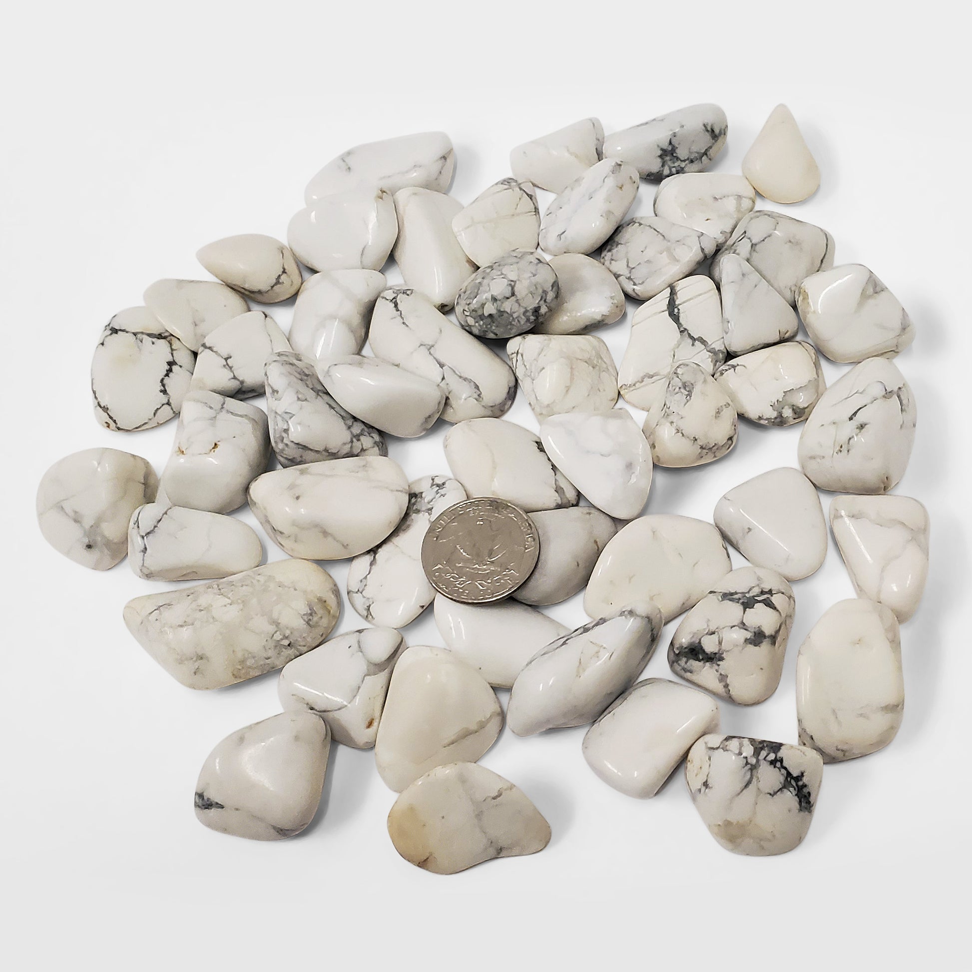 White Howlite Tumbled Stone - Gem Avennue