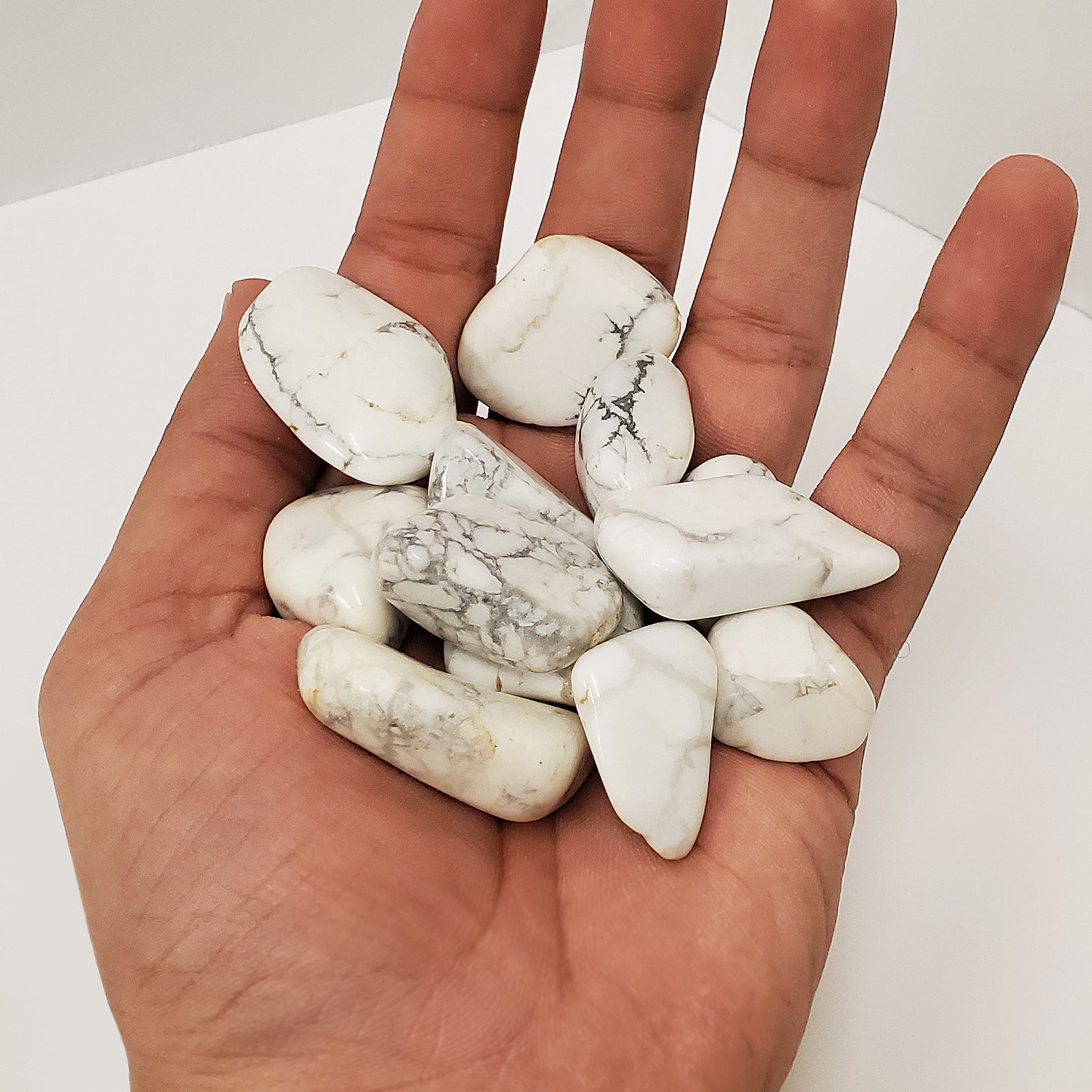 White Howlite Tumbled Stone - Gem Avennue
