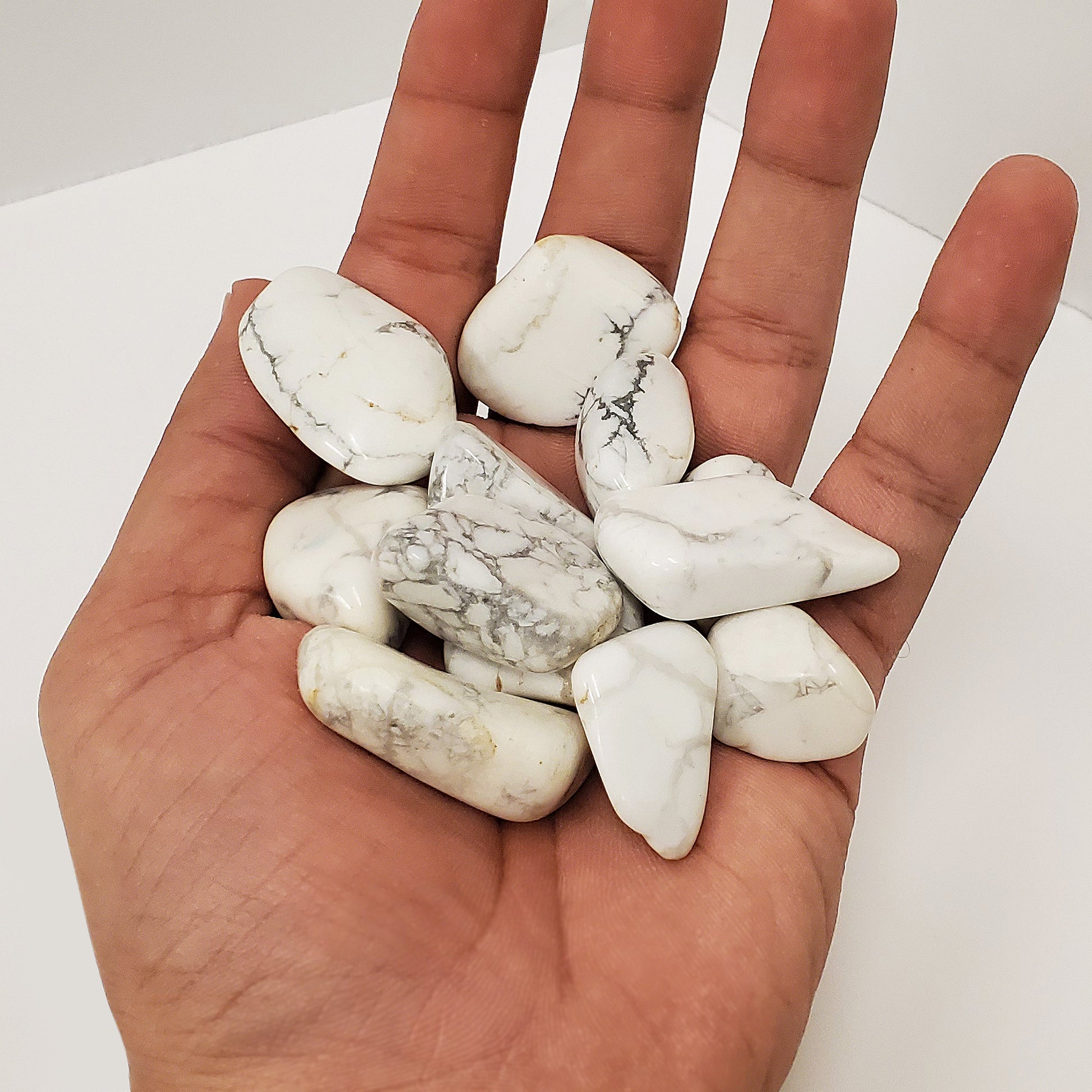White Howlite Tumbled Stone - Gem Avennue